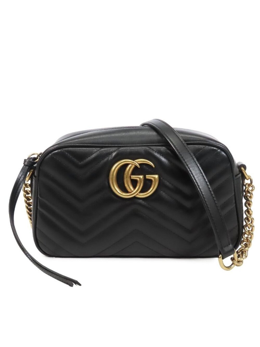 Gucci GG Marmont Black Leather Small Camera Bag
